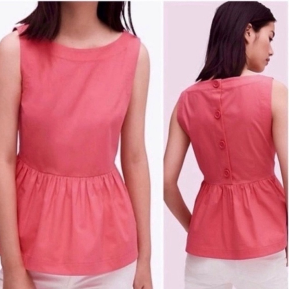 Kate Spade Button Back Peplum Top - gorgeous color